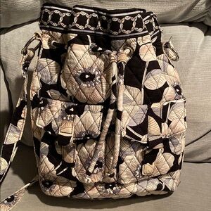 Vera Bradley Black and Cream crossbody/bucket bag